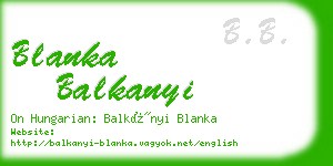 blanka balkanyi business card